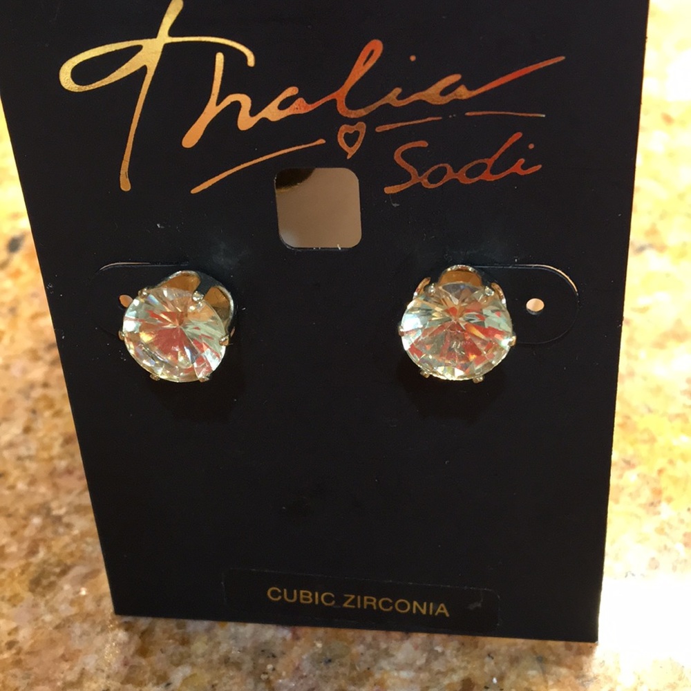 Thalia Sodi cubic zirconia pierced earrings - Picture 2 of 2